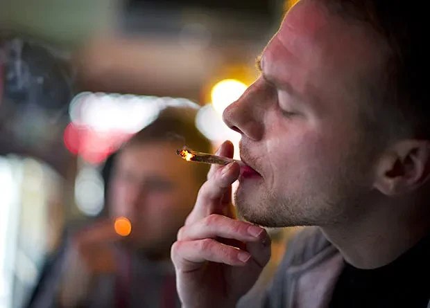 A man smoking weed