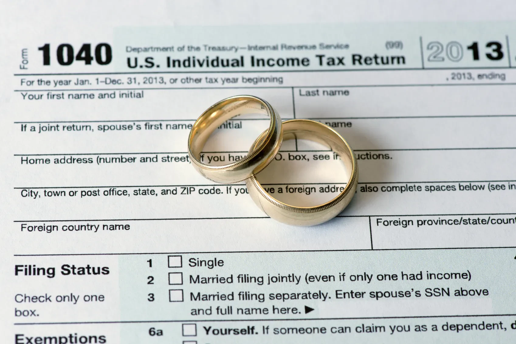 Tax return document for married couples, detailing income, deductions, and tax liabilities for the fiscal year.