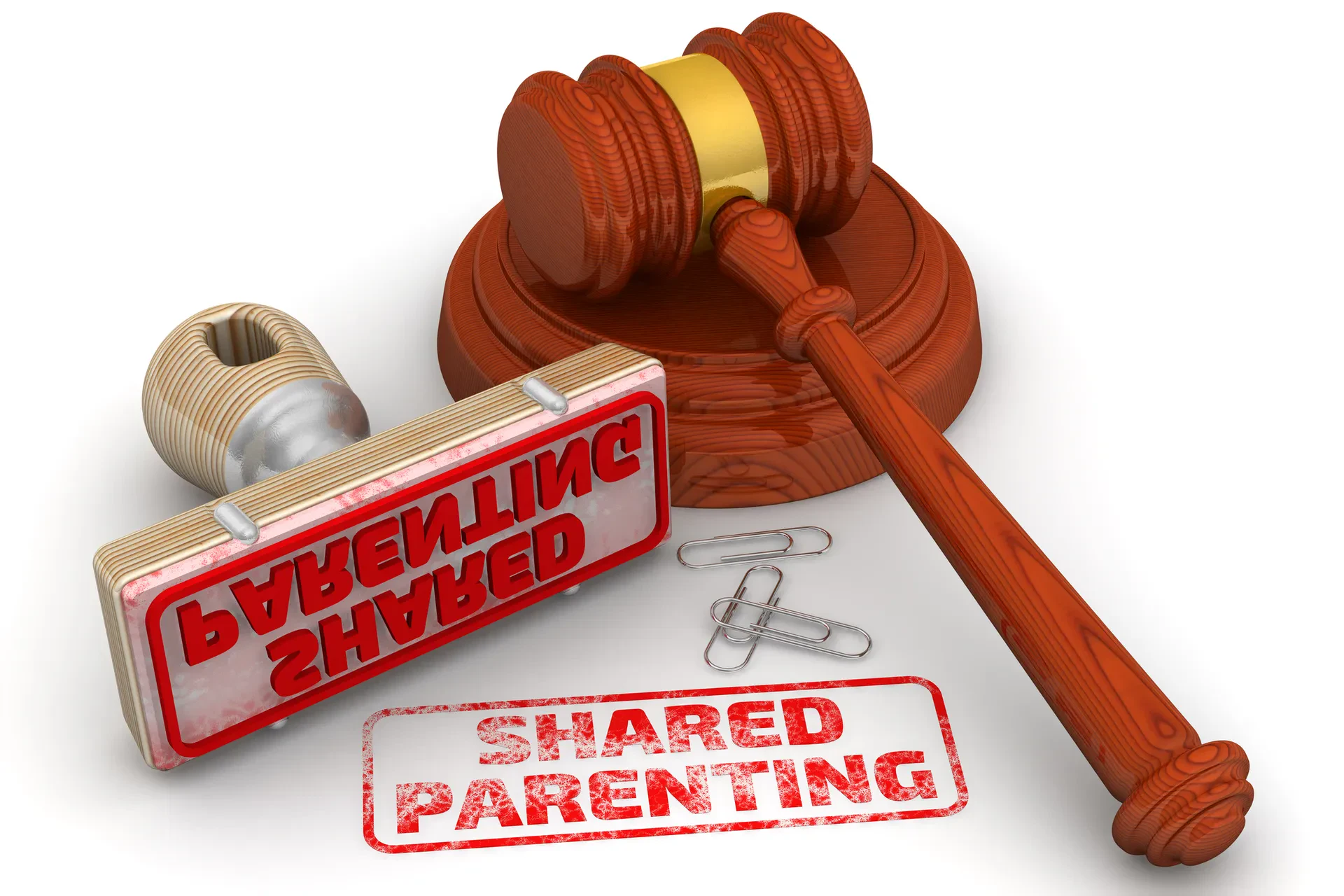 A red stamps that stamps: Shared Parenting