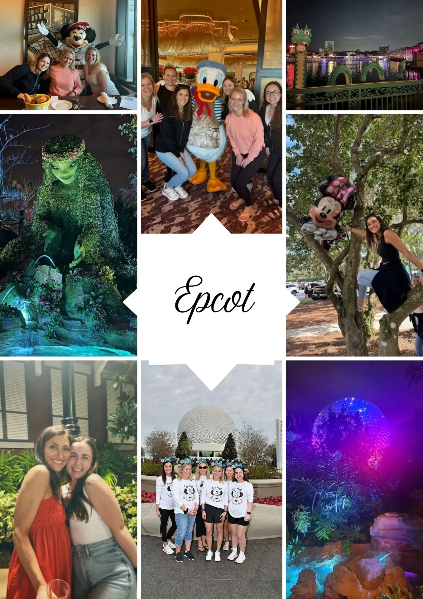 The Wolf and Shore Law Group enjoying their time at Epcot, surrounded by colorful attractions and vibrant landscapes.
