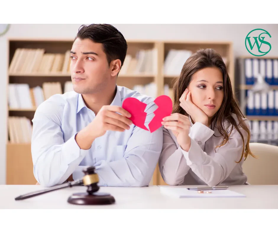A flowchart illustrating the steps to obtain a divorce in the UK, including filing, mediation, and final decree.